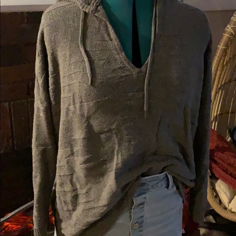 Aztec knit hoodie sweater American eagle